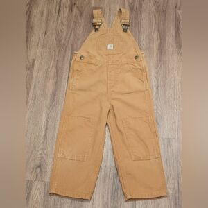 Carhartt Kids' Canvas Double Knees 3T Brown Overalls